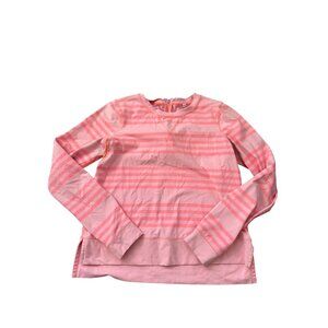 LULULEMON Peach Striped Zip Back Long Sleeve Top Size 6